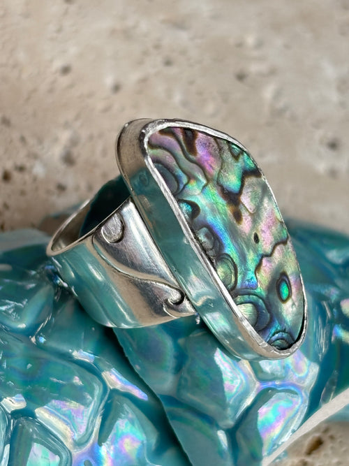 Sol West Abalone Wave Ring