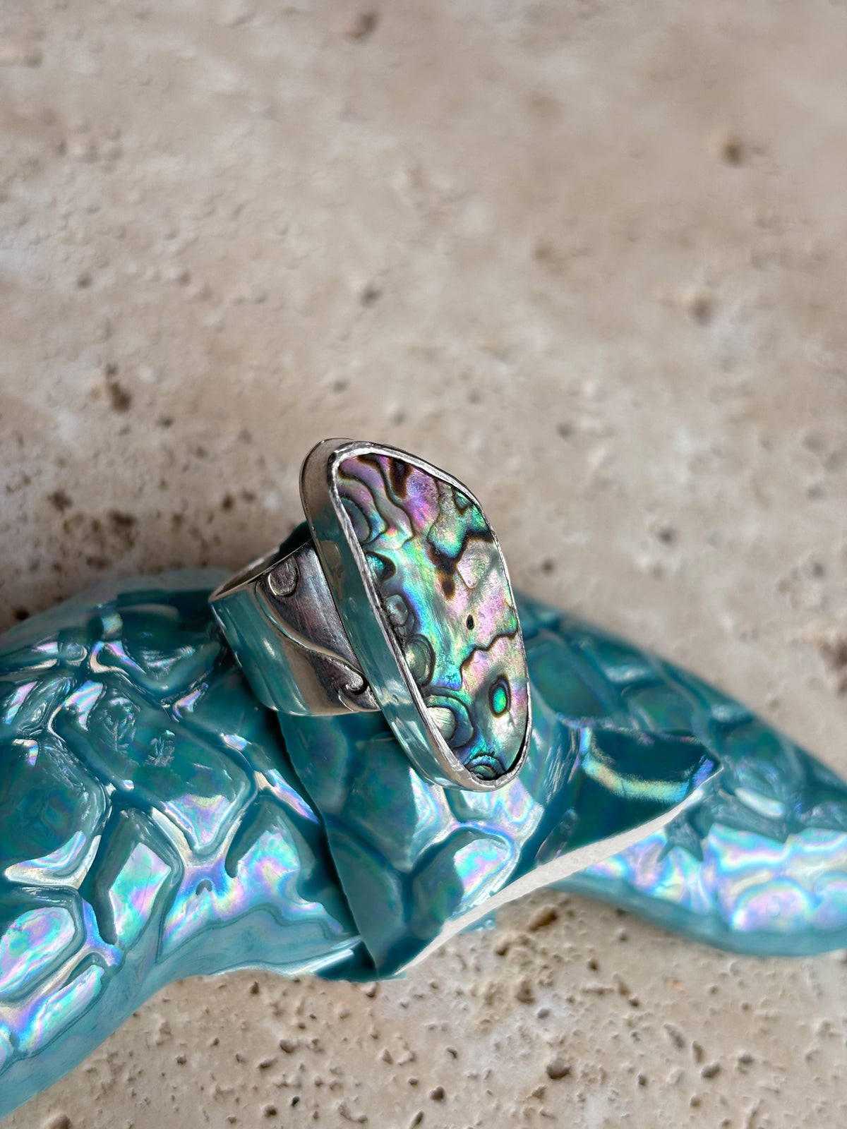 Sol West Abalone Wave Ring