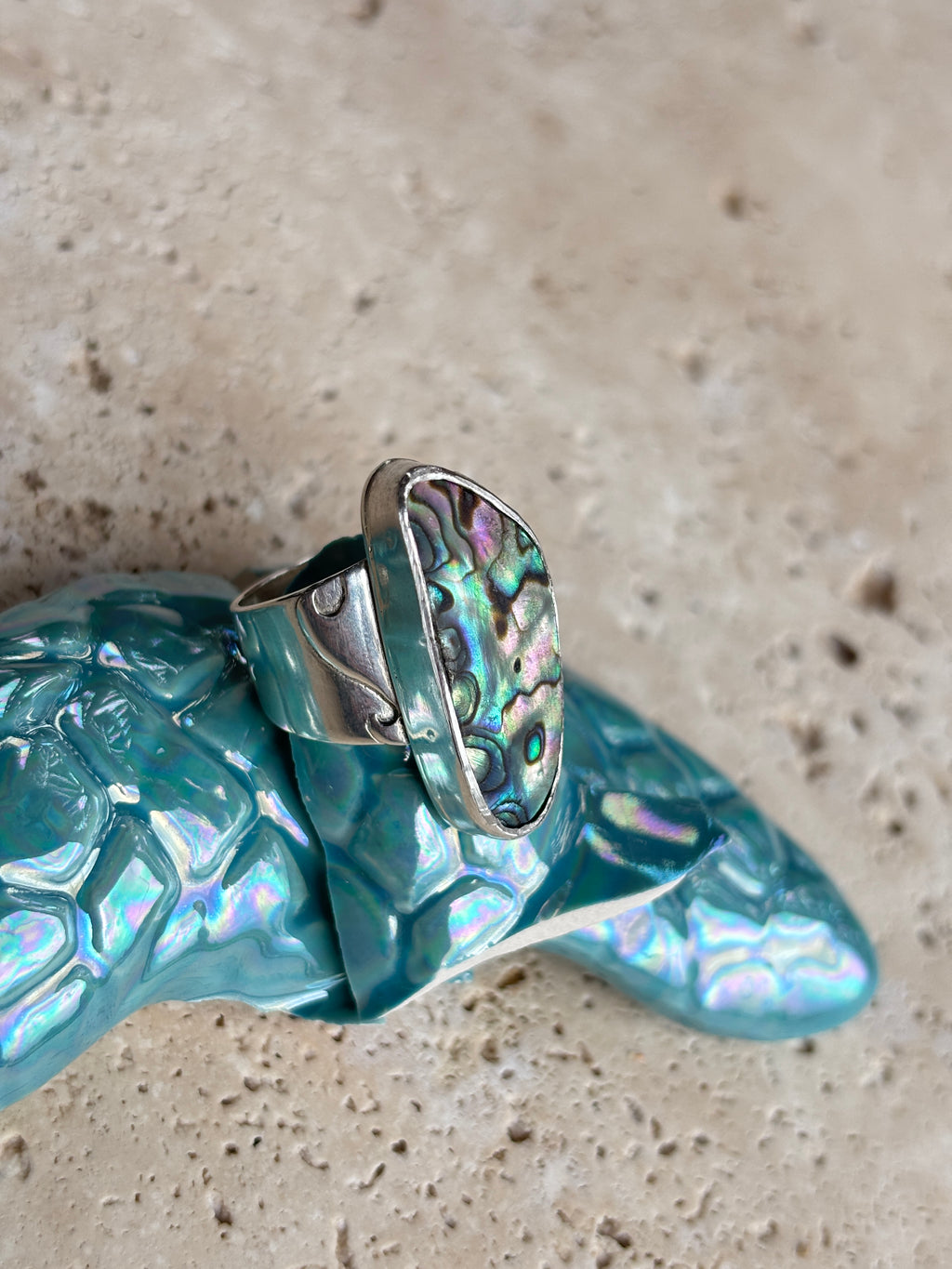 Sol West Abalone Wave Ring