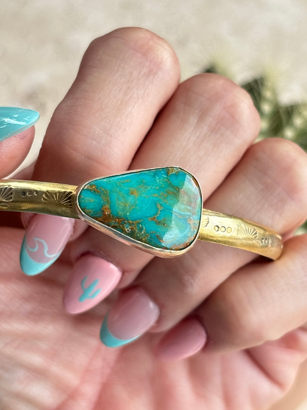 Sol West Golden Mesa Kingman Turquoise Cuff