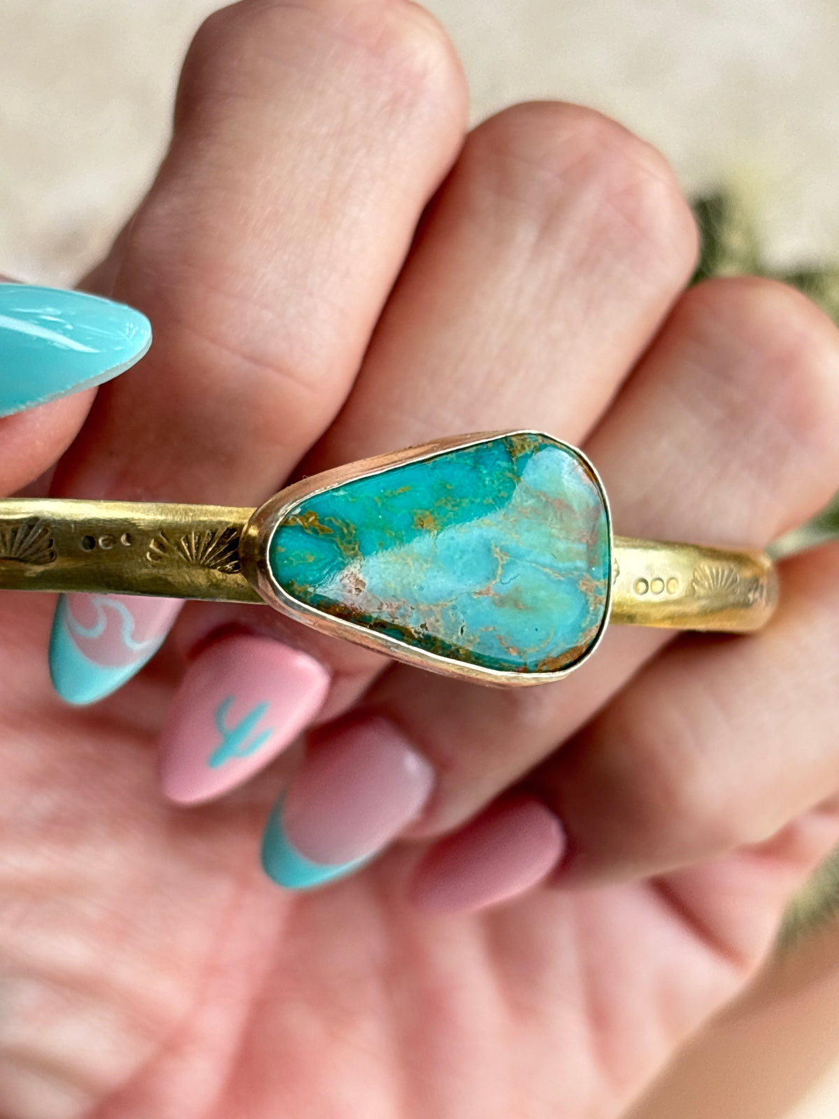 Sol West Golden Mesa Kingman Turquoise Cuff