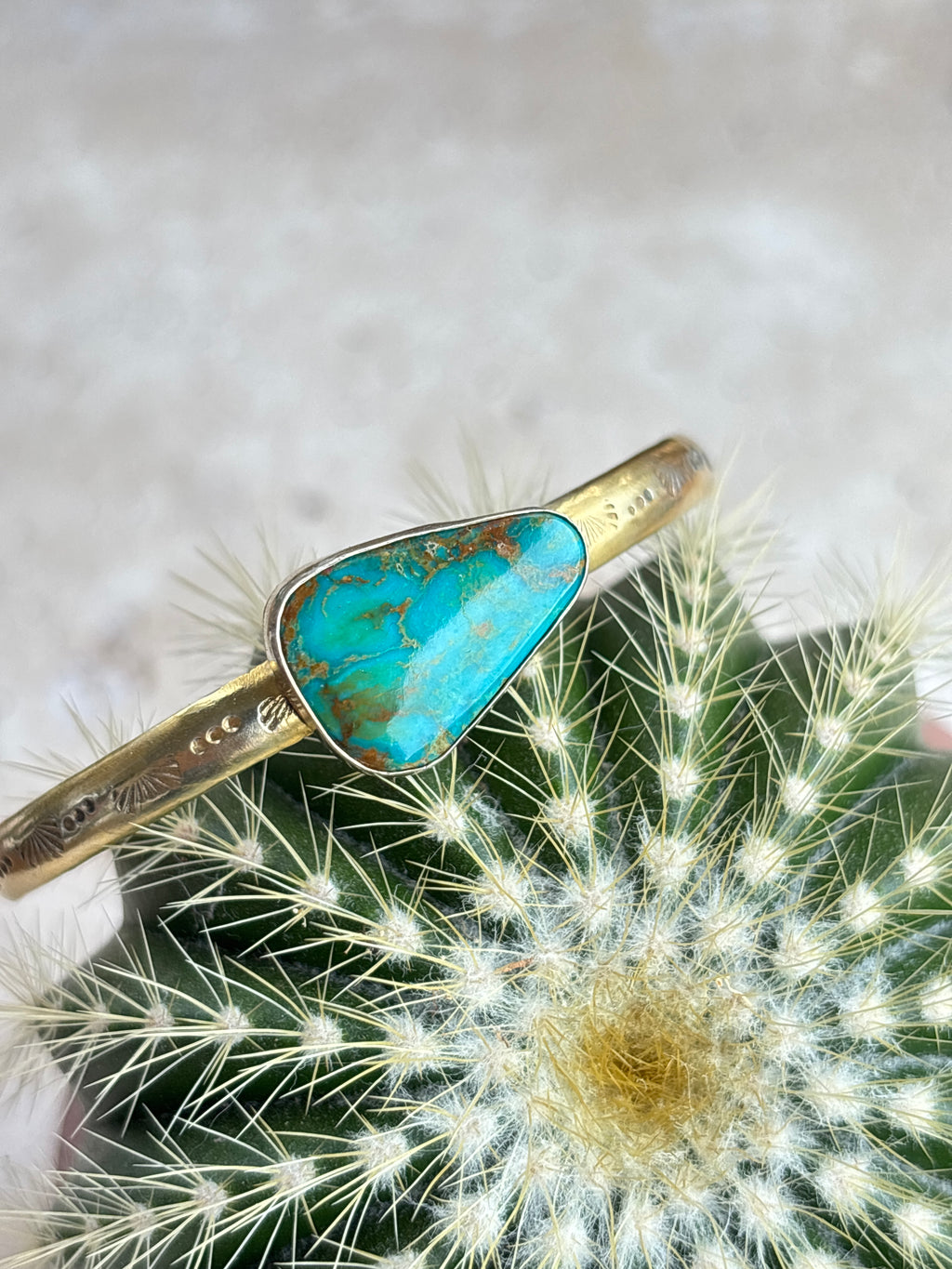 Sol West Golden Mesa Kingman Turquoise Cuff