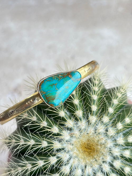 Sol West Golden Mesa Kingman Turquoise Cuff